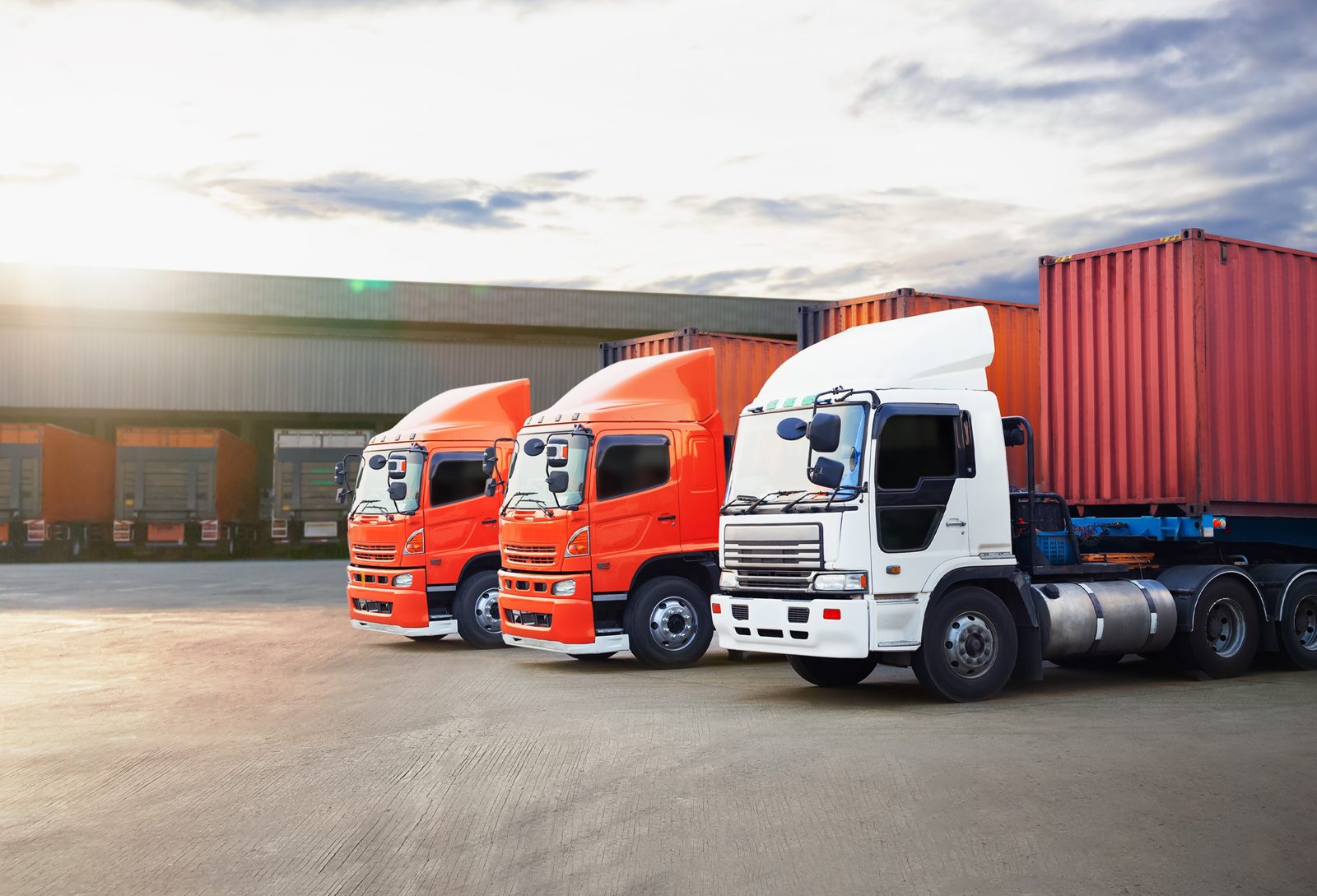 BlueLink fleet of logistics trucks